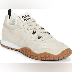 Miu Miu Tyre technical fabric and suede sneakers - Size 38 US 8